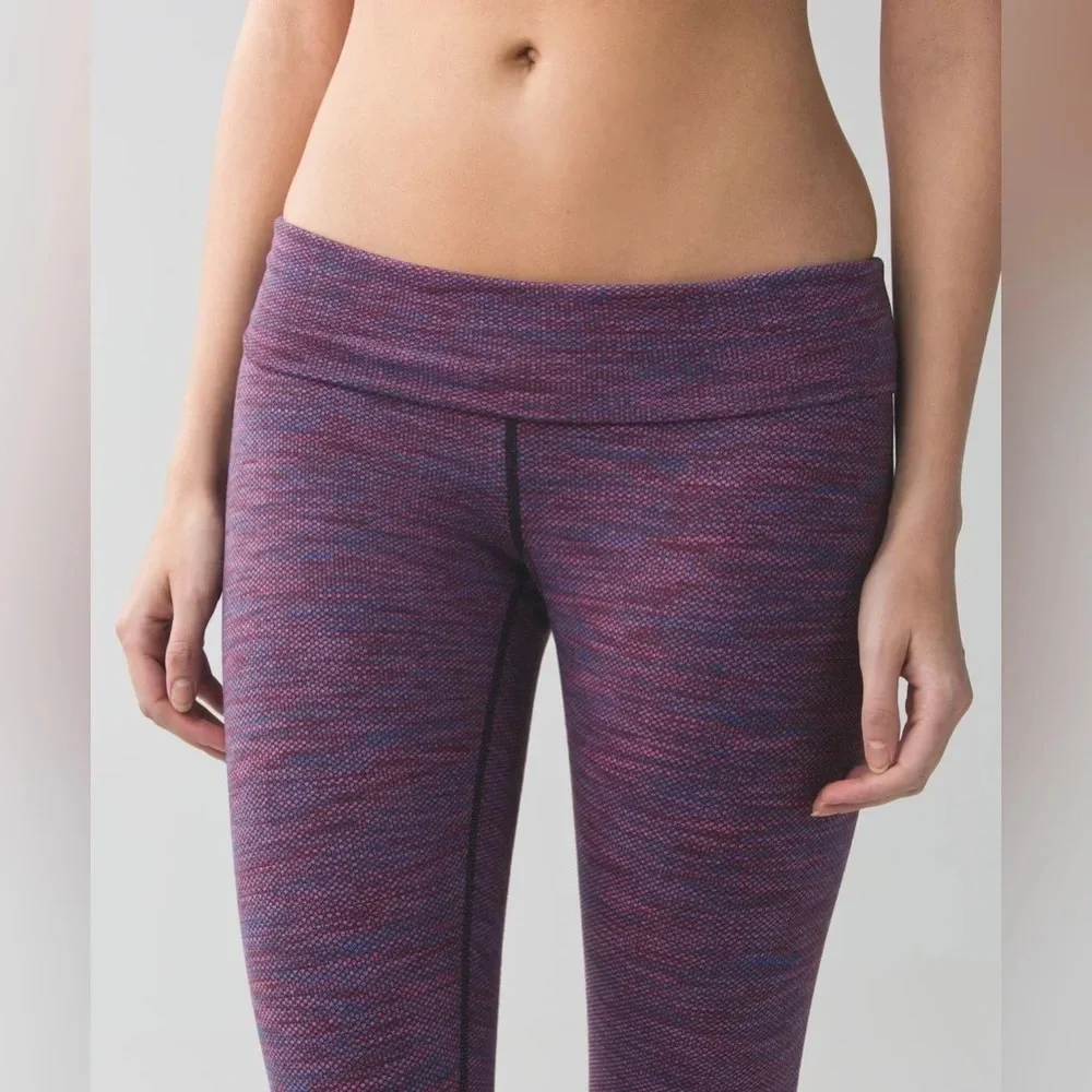 Lululemon Wunder Under Crop II Roll Down Leggings Diamond Jacquard Space Dye